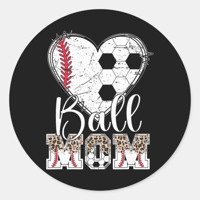Ll Mum Heart Soccer Sell Mum  Classic Round Sticker (Front)