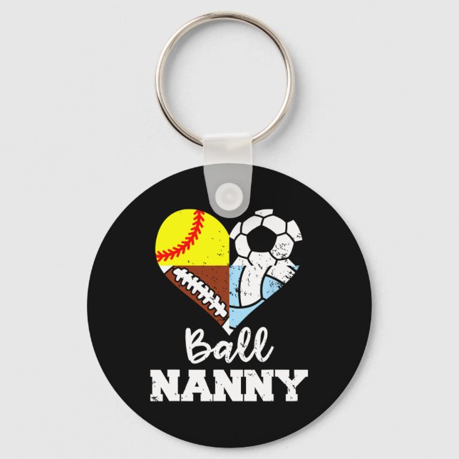 Ll Nanny Soccer Footll Softll Volleyll Player  Key Ring (Front)