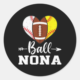 Ll Nona Sell Footll Softll Player  Classic Round Sticker