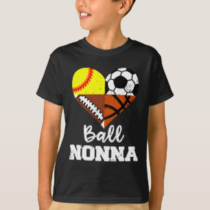 Ll Nonna Soccer Footll Softll Sketll Player Nonna T-Shirt