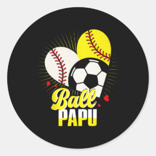 Ll Papu Sell Softll Soccer Funny Cute Xmas  Classic Round Sticker