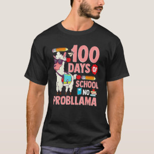 Llama 100 Days Of School No Probllama Teacher Stud T-Shirt