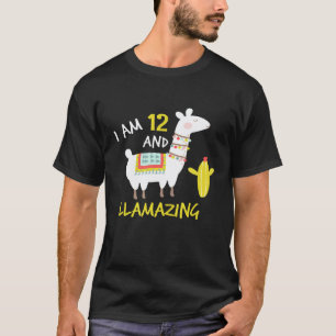 Llama 12th Birthday Llamazing for Teens T-Shirt