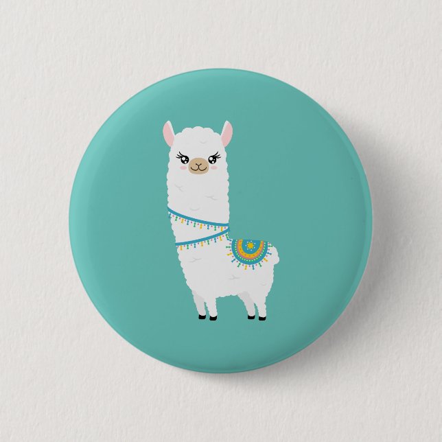  Llama 6 Cm Round Badge (Front)