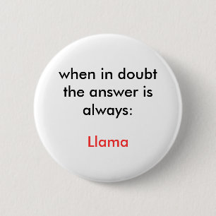 Llama! 6 Cm Round Badge