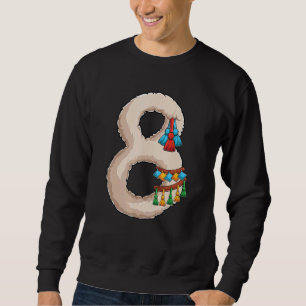 Llama 8th Birthday Party Eight 8 Years Old Bday Al Sweatshirt