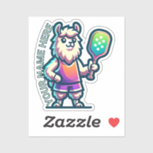 LLAMA add your own text - Pickleball Mascot Player