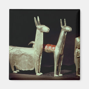 Llama, alpaca and woman magnet