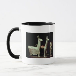 Llama, alpaca and woman mug