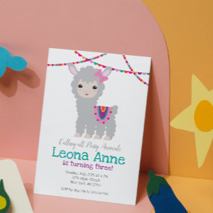 Llama Alpaca Birthday Invitation