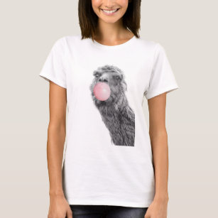 Llama Alpaca Blowing Bubble Gum T-Shirt