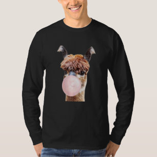 Llama Alpaca Bubble Gum Animal Farmers Life T-Shirt