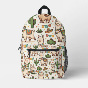 Llama Alpaca Cactus Backpack