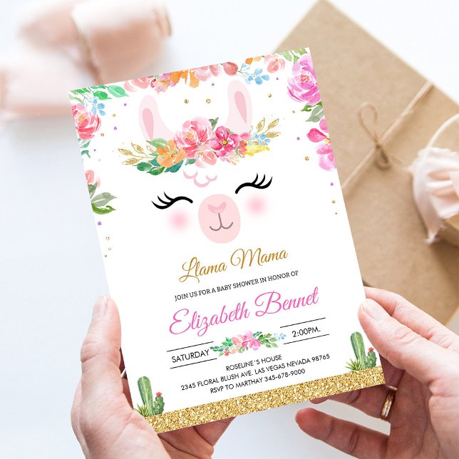 Llama Alpaca Cactus Fiesta Baby Shower Invite (Creator Uploaded)