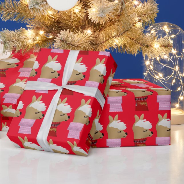 LLAMA ALPACA CHRISTMAS WRAPPING PAPER (Holidays)