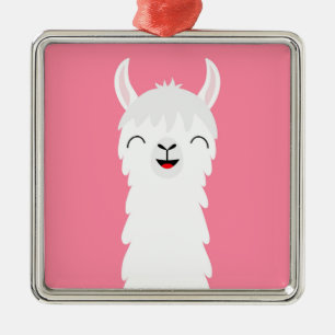 Llama alpaca face metal tree decoration