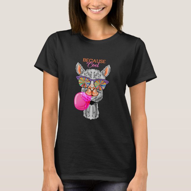 Llama Alpaca Funny Sunglass Cool Lama T-Shirt (Front)