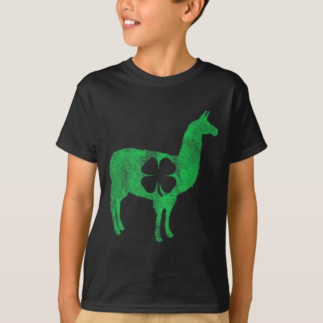 Llama Alpaca Gift St Patricks Day Shamrock Clove T T-Shirt (Front)
