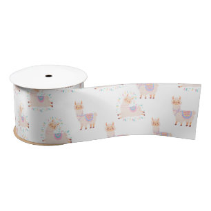 Llama, Alpaca Girls Birthday  Satin Ribbon