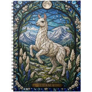 Llama / Alpaca High Plateau Illumina Stained Glass Notebook