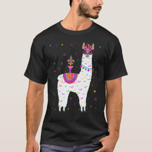 Llama Alpaca Mardi Gras Alpaca Fat Tuesday Party B T-Shirt