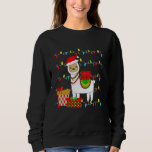 Llama Alpaca Santa Hat Christmas Xmas Lights Girls Sweatshirt<br><div class="desc">Llama Alpaca Santa Hat Christmas Xmas Lights Girls</div>