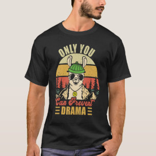 Llama Alpaca Sunglasses Camping Only You Can Preve T-Shirt