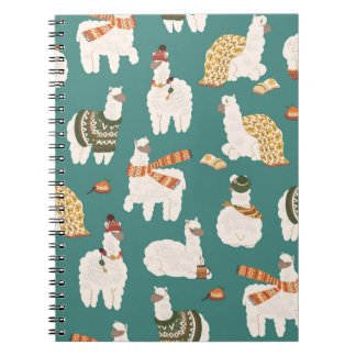 Llama Alpaca Sweater Seamless Pattern. Notebook