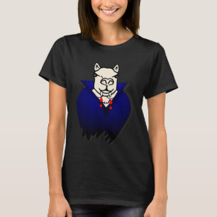 Llama Alpaca Vampire Fangs Teeth Animal Halloween T-Shirt
