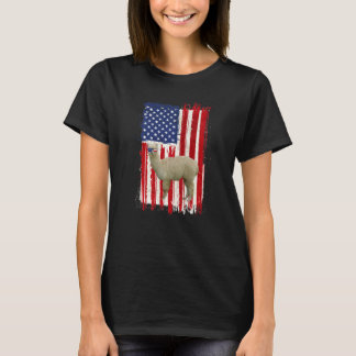 Llama American Flag Patriotic Pet 4th Of July T-Shirt