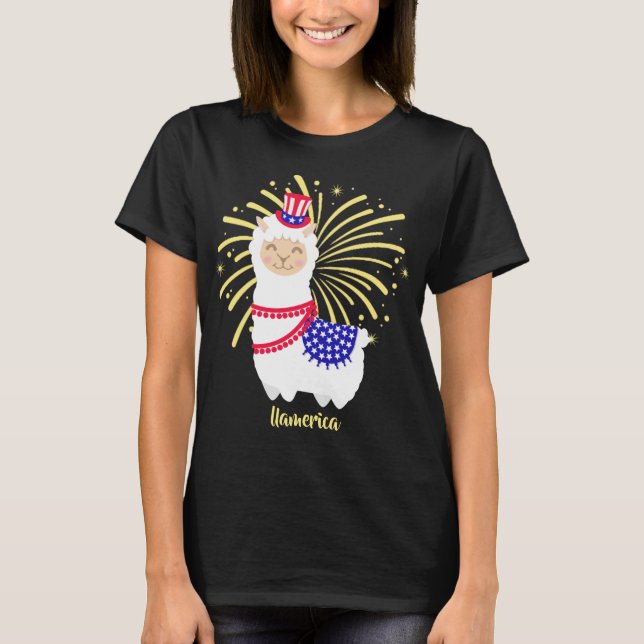 Llama American July 4th T-Shirt (Front)