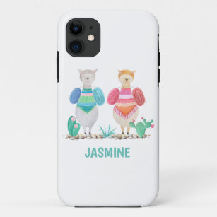 Llama and Cacti Watercolor Personalised Case-Mate iPhone Case