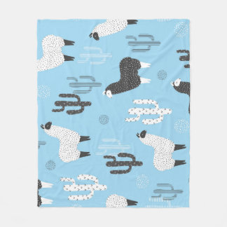 Llama and cactus, cute pattern. fleece blanket