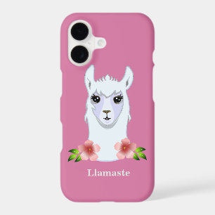 Llama and flowers on rose gold