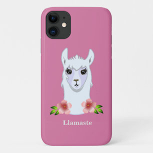 Llama and flowers on rose gold Case-Mate iPhone case