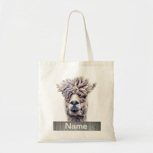 Llama Art Personalized name Color Tote Bag