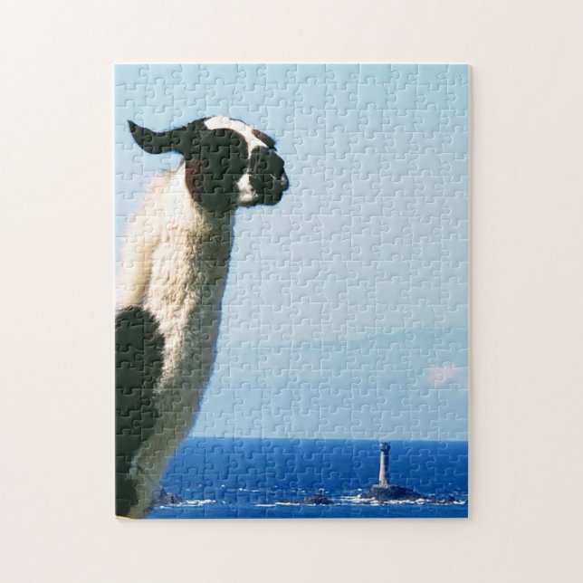 Llama at Lands End, Cornwall Jigsaw Puzzle (Vertical)