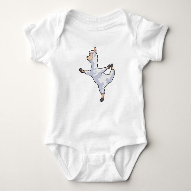 Llama at Yoga Fitness Baby Bodysuit (Front)
