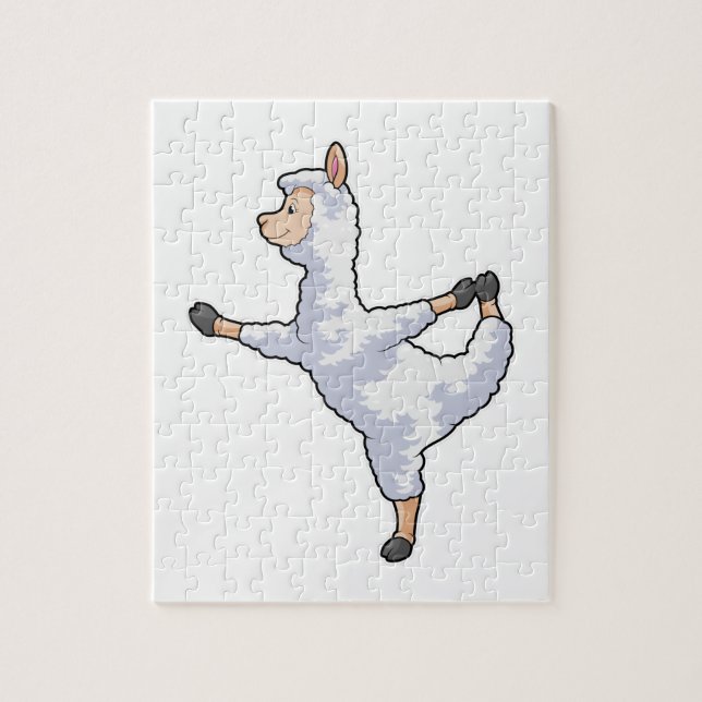 Llama at Yoga Fitness Jigsaw Puzzle (Vertical)