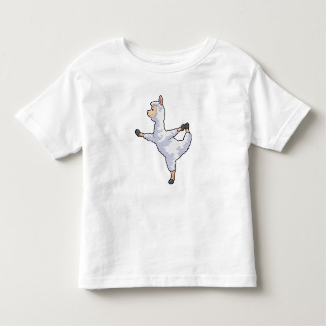 Llama at Yoga Fitness Toddler T-Shirt (Front)