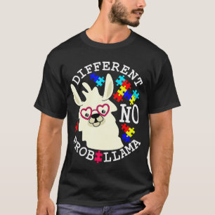 Llama Autism Awareness Different no probllama Alpa T-Shirt