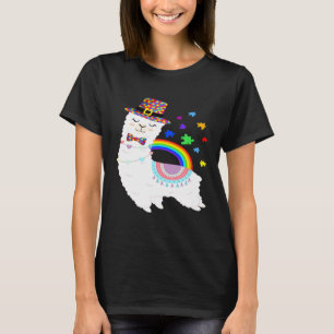 Llama Autism Awareness Teacher Boy Girl Kid Llama T-Shirt