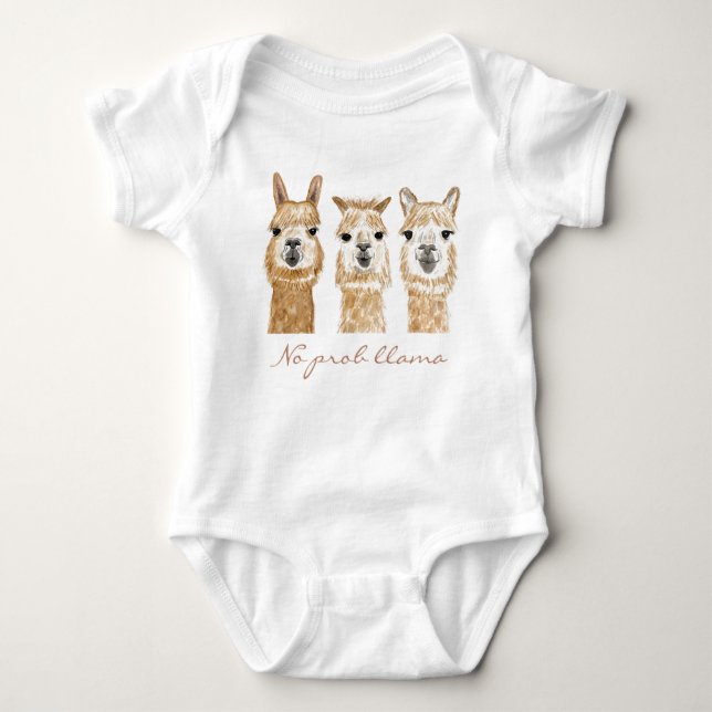 Llama Baby Outfit Baby Bodysuit (Front)
