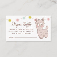 Llama Baby Shower Diaper Raffle Ticket
