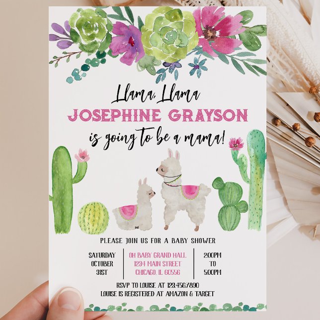 Llama Baby Shower Invitation (Creator Uploaded)