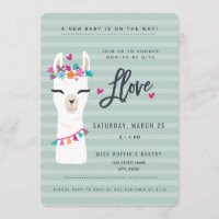 LLama baby shower Invitation // llama love