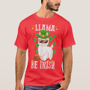 LLAMA BE IRISH Shamrock Kids Women Tee Funny St Pa