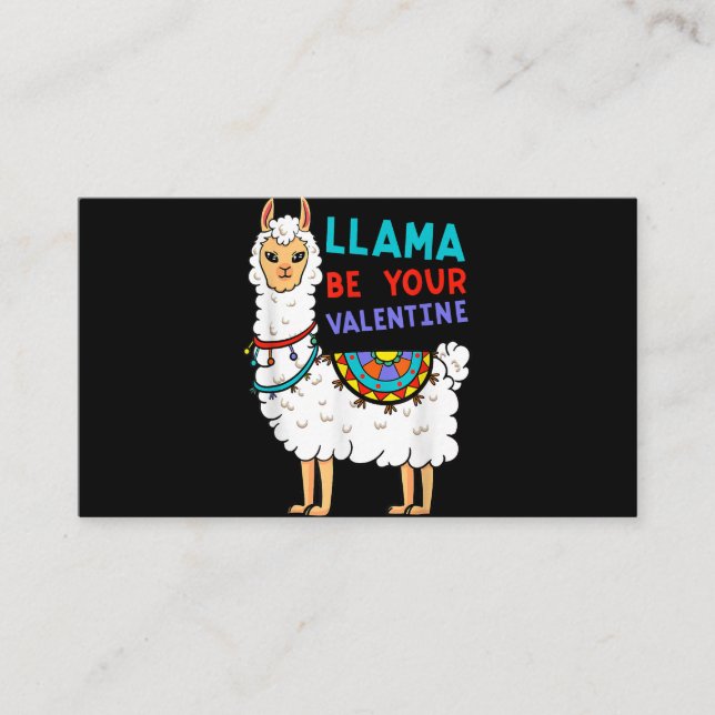 Llama Be Your Valentine Heart Valentine's Day Enclosure Card (Front)