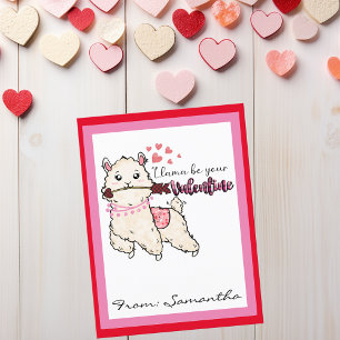 Llama be your Valentines Cute Kids Postcard