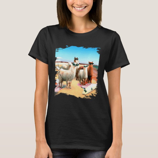 Llama Beach Premium T-Shirt (Front)